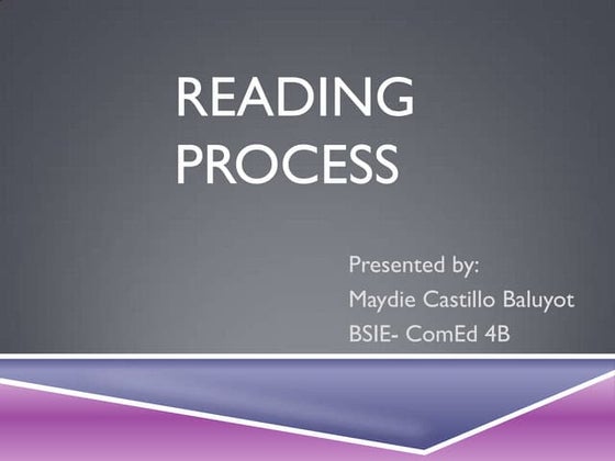 5 stages of reading process | PPT