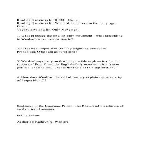 Reading Questions for 0130Name Reading Questions for Woolard,.docx