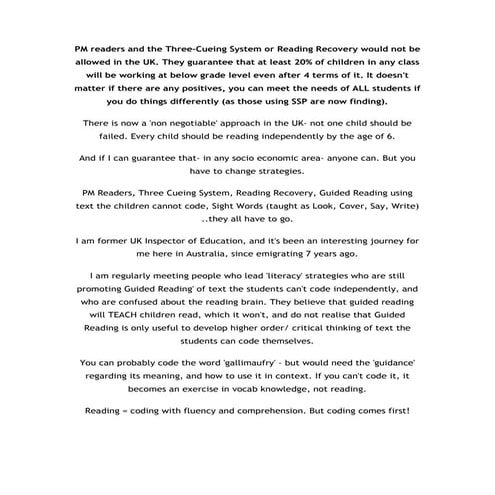 Reading Recovery ineffective for Reading Remediation | PDF