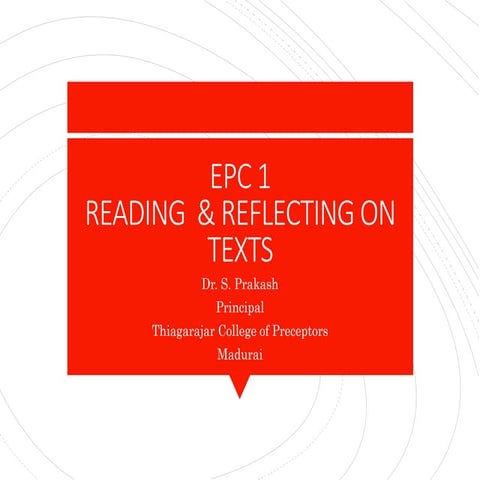 Reading & Reflecting on Texts