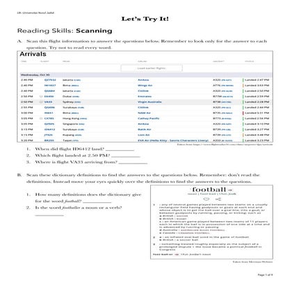 Reading Skills - Exercises