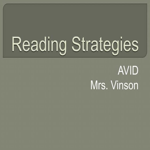 Reading strategies