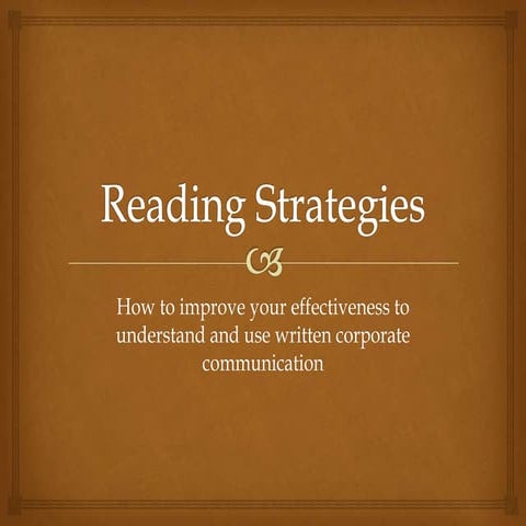 Reading strategies