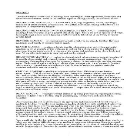 Reading techniques