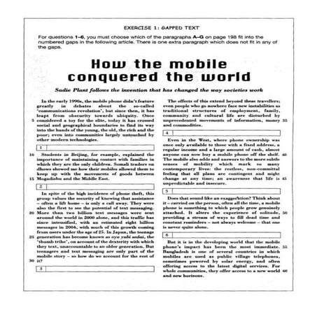 Gapped text exercise_how the mobile changed the world | DOCX