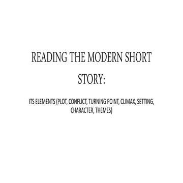 Reading the modern short story