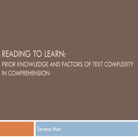 Reading to Learn