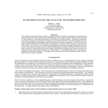 Analytic Network Process | PPTX