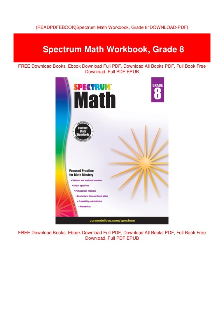 (READPDFEBOOK)Spectrum Math Workbook, Grade 8^DOWNLOADPDF)