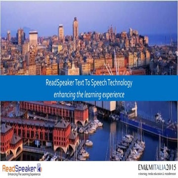 ReadSpeaker for Moodle: Presentation for EM&M Italia 2015