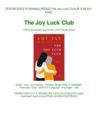 'joy luck club' on SlideShare