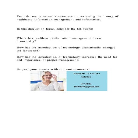 Read the resources and concentrate on reviewing the history of healt | PDF