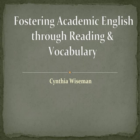 Reading vocabulary Wiseman