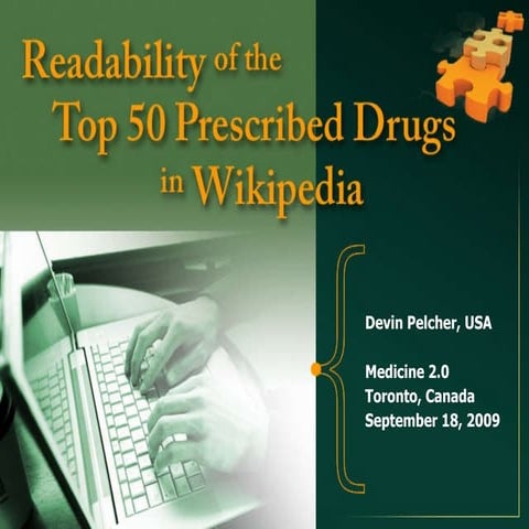 Readability of the Top 50 Prescribed Drugs in Wikipedia