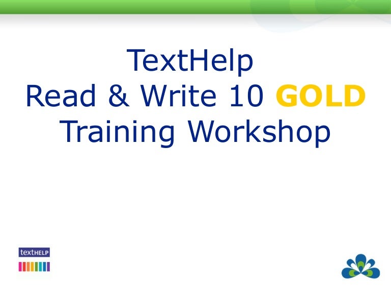 TextHelp Read&Write GOLD for Windows Handson