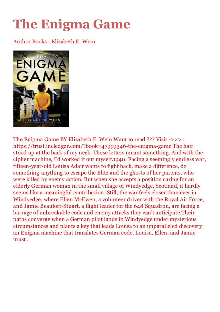 Ready For Read The Enigma Game