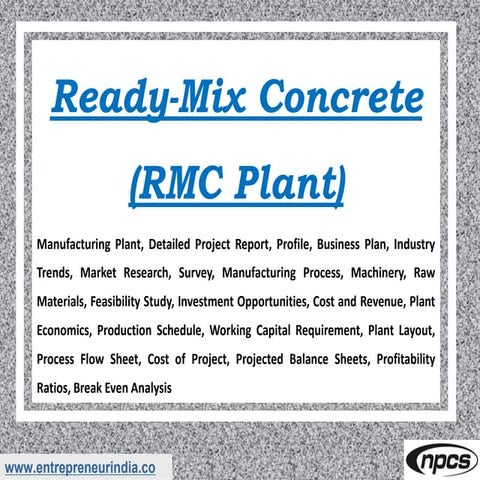 Ready Mixed Concrete. RMC Production | PPTX