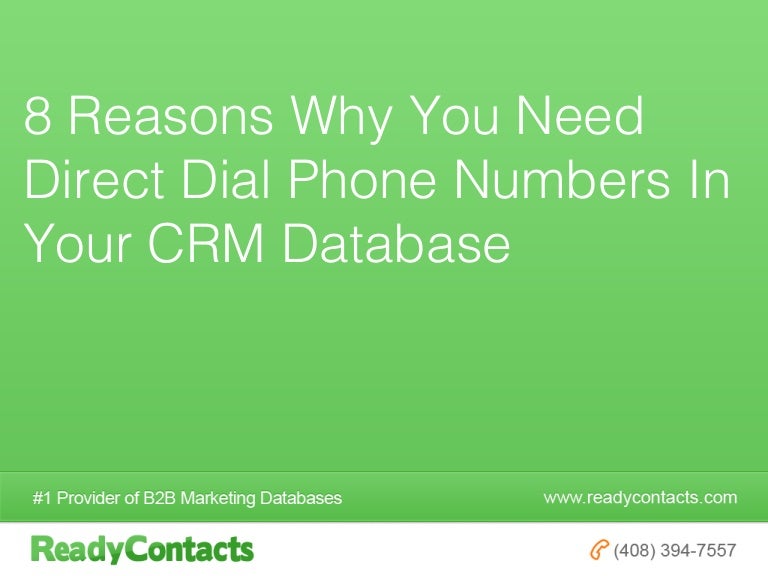 8 Reasons Why You Need Direct Dial Phone Numbers In Your CRM Database