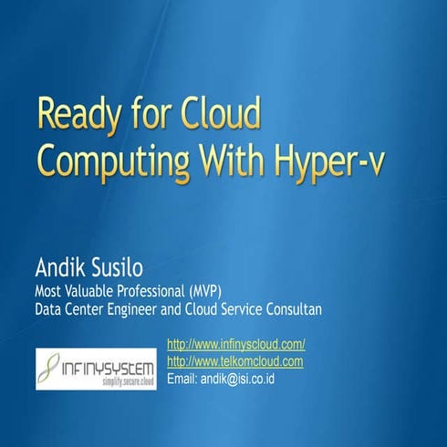 Ready for cloud computing with hyper v | PPT