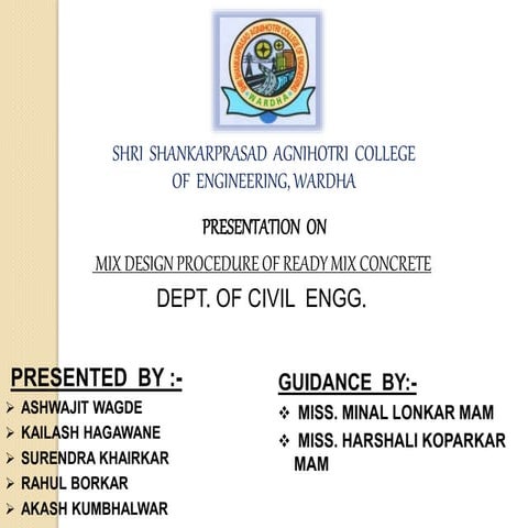 Ready mix concrete project ppt