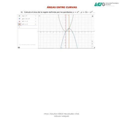 áRea entre curvas con integrales