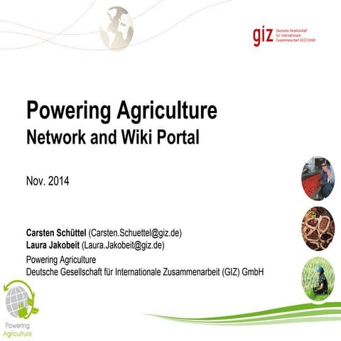 Re&agri 2014   powering agriculture network and wiki portal - schuettel