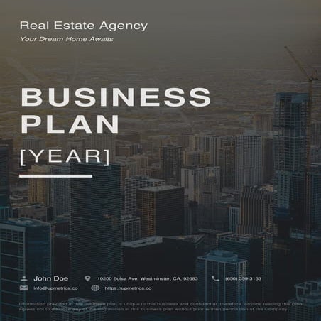 Real estate agency business plan example