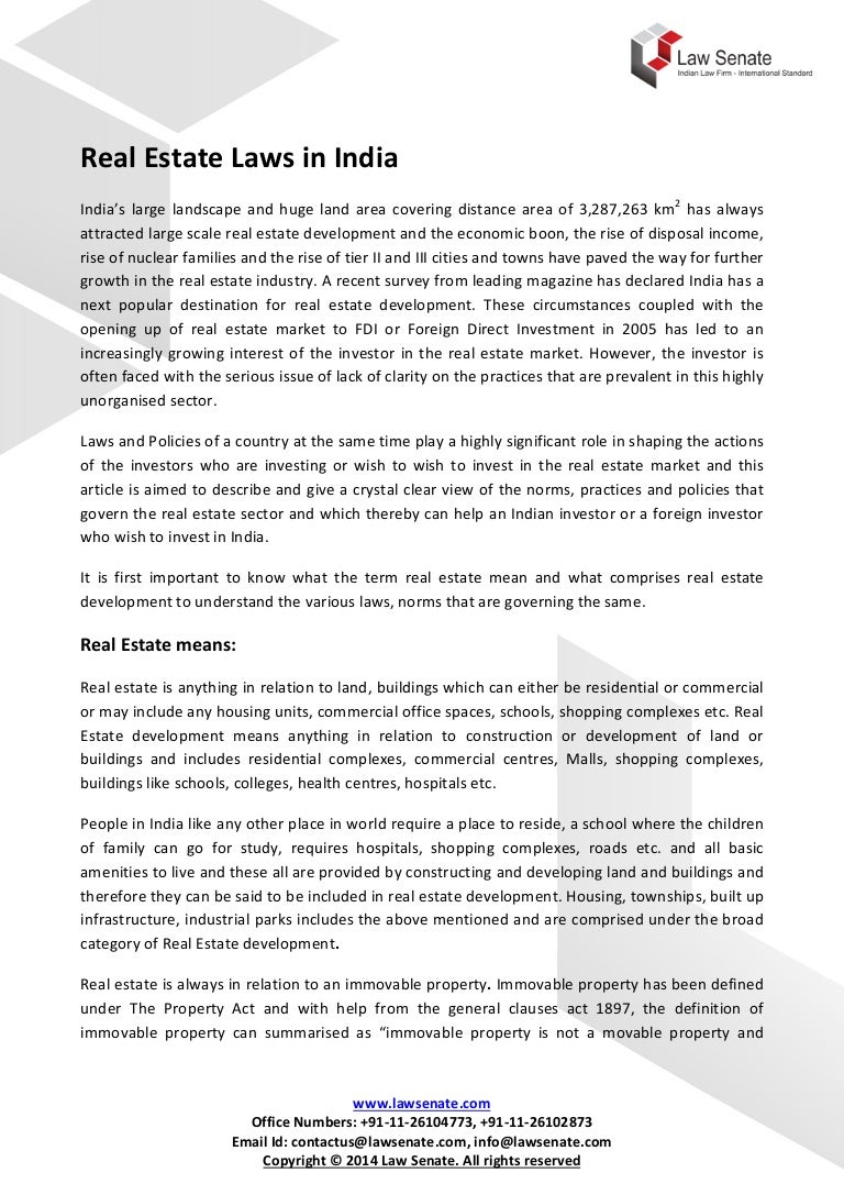 Real estatelawsindia