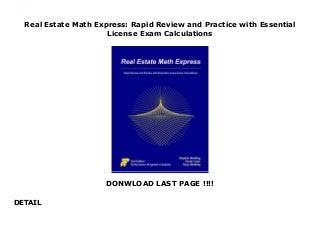 Real Estate Math Express: Rapid Review and Practice with Essential License Exam Calculations