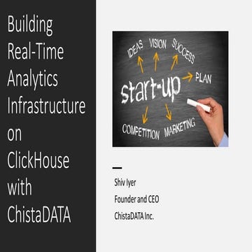 Building Real-Time Analytics Infrastructure on ClickHouse with ChistaDATA