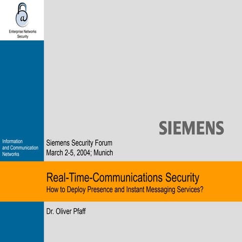 Real-Time-Communications Security-How to Deploy Presence and Instant Messagin...