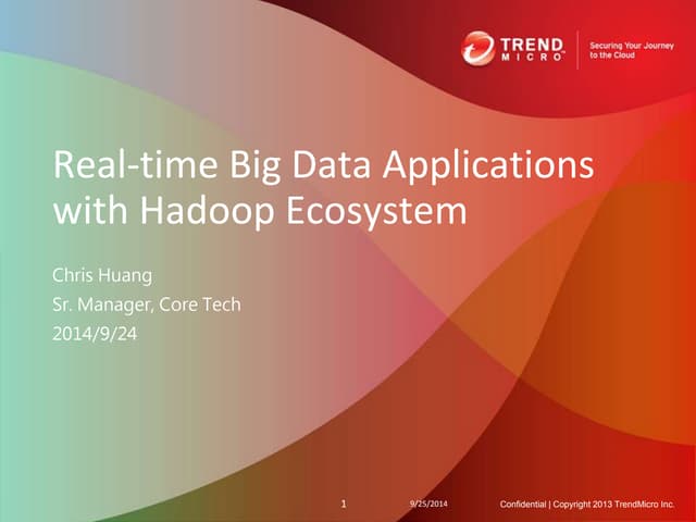 Real time big data applications with hadoop ecosystem