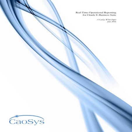 Real-Time Operational Reporting for Oracle E-Business Suite with CS*Rapid