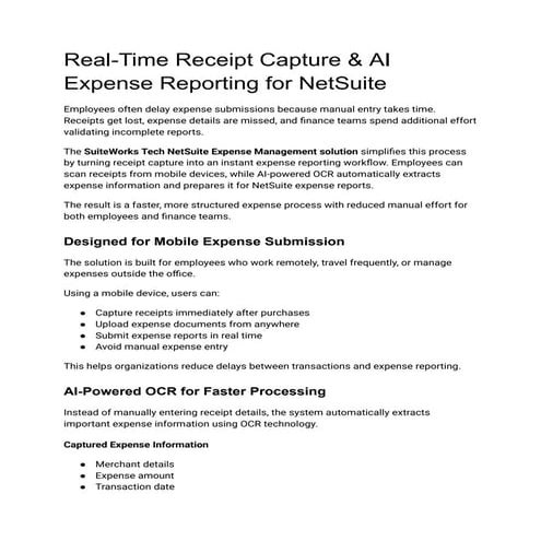 Streamlining Expense Reporting with Real-Time Mobile Receipt Capture ...