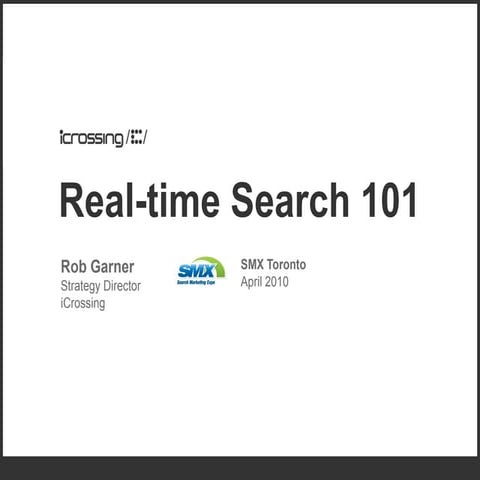 Real-time Search 101 - SMX Toronto 2010 - Rob Garner - iCrossing