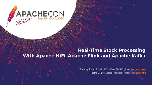 Real time stock processing with apache nifi, apache flink and apache kafka