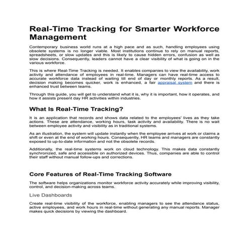 Workforce Intelligence and Safety Transformation | PPTX