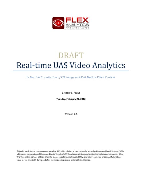 Real time uas video analytics