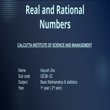 real and rational number ppt it shows real number