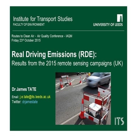 Real Driving Emissions - UK remote sensing results 2015