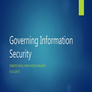 Governing Information Security