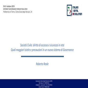 Società Civile: diritto di accesso e sicurezza in rete