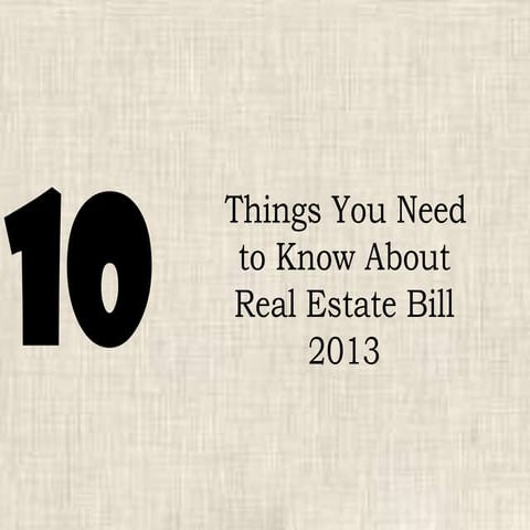 Real estate regulation and development bill | PDF