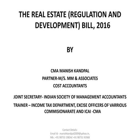 Real estate regulation and development bill | PDF