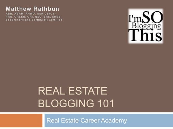 RECA Blogging Basic