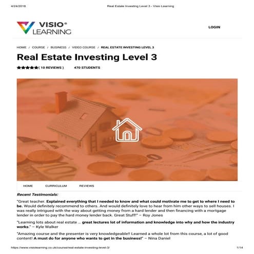 Real estate investing level 3 | visio learning