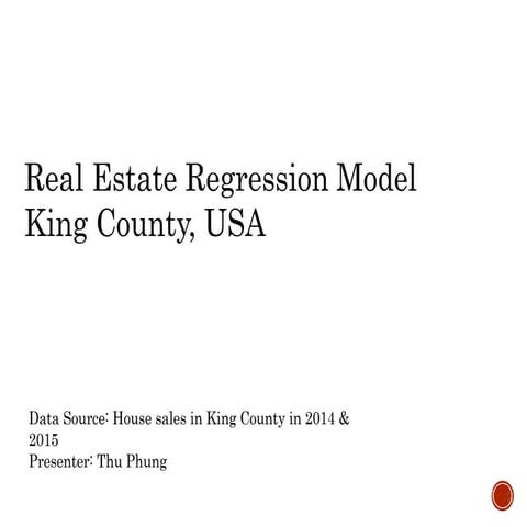 Real estate regression model   King County