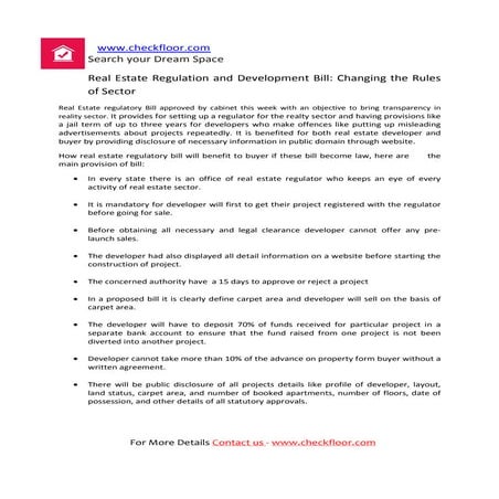 Real estate regulation and development bill | PDF