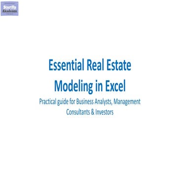 Essential Real Estate Modeling in Excel