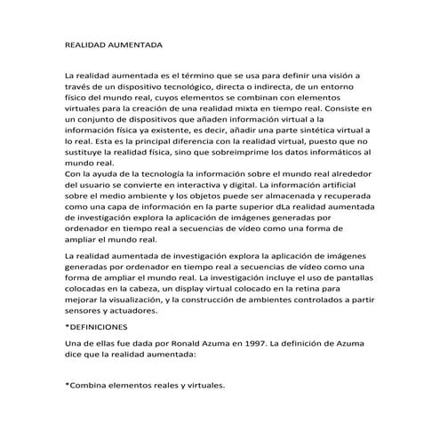 Realidad aumentada